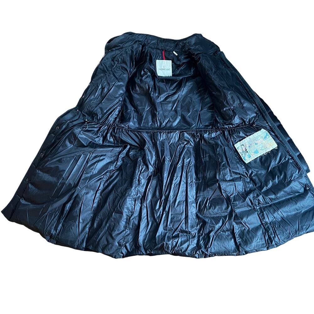 MONCLER Authentic Hermine Long Down Puffer Coat - Dark Gray, No Hood | Size 2, M - Picture 3 of 8